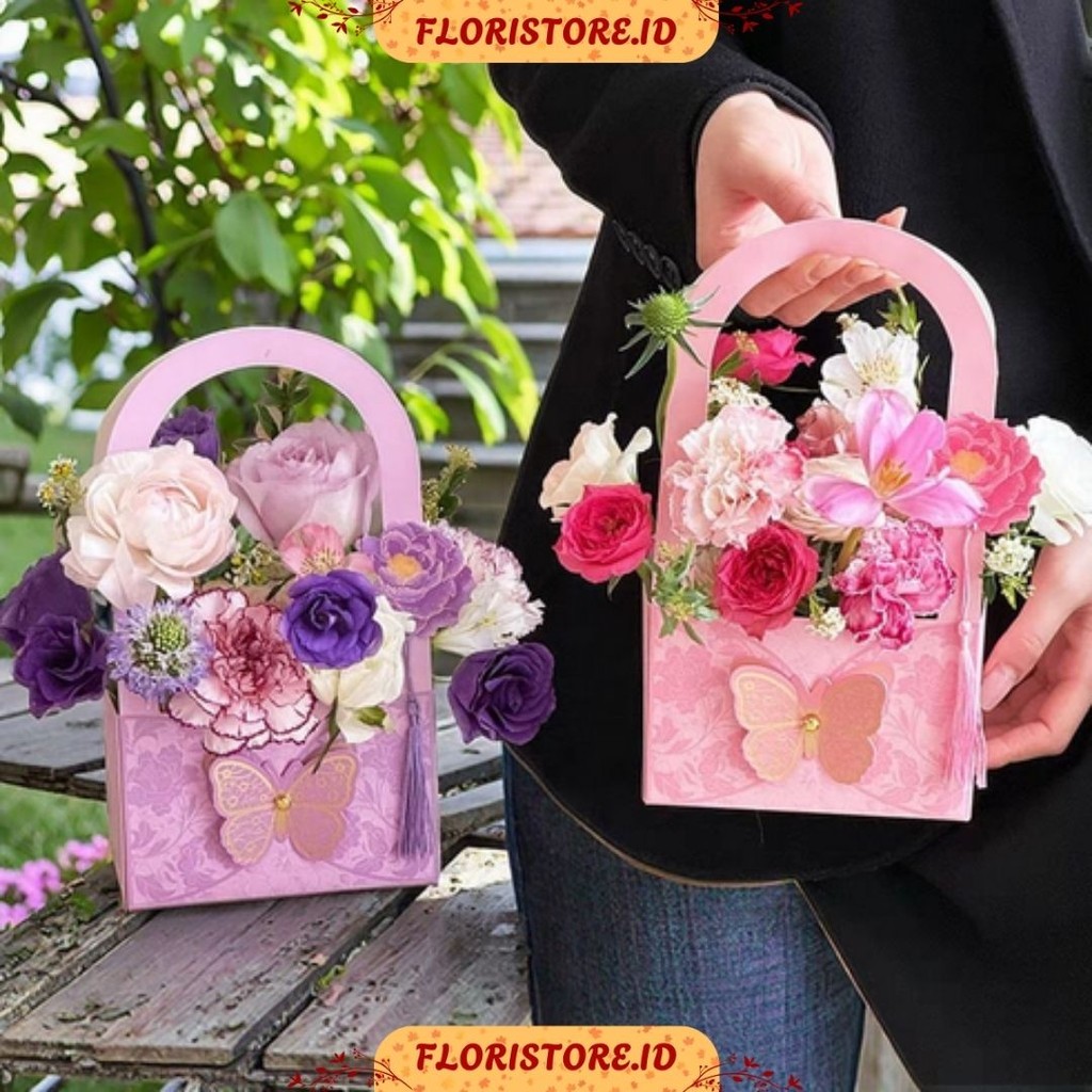 

3D BUTTERFLY GIFT BAG / KERANJANG BUKET BUNGA / AKSESORIS BUKET / FLORIST BAG SUPPLY / FLOWER BASKET / PLASTIC BAG