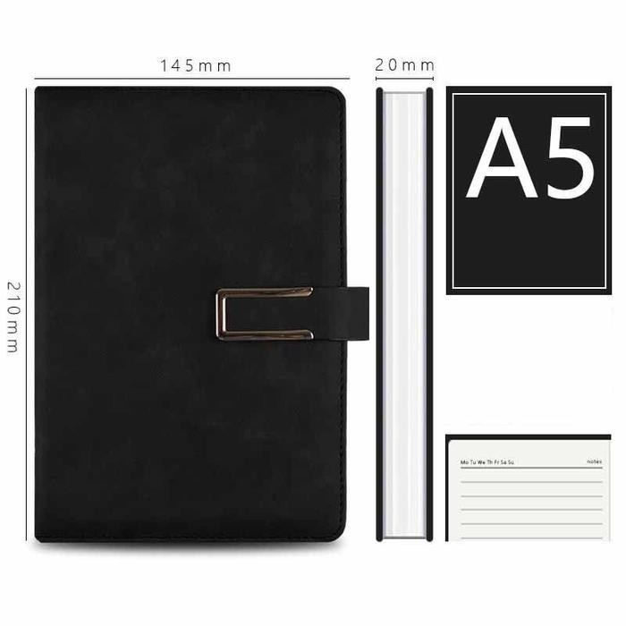 

Notebook A5 Buku Diary Agenda Bisnis Kulit 200 Halaman Buku Catatan Kerja Meeting Planner Buku Tulis Hardcover Notepad Tebal Binder Cover Kulit - Hitam