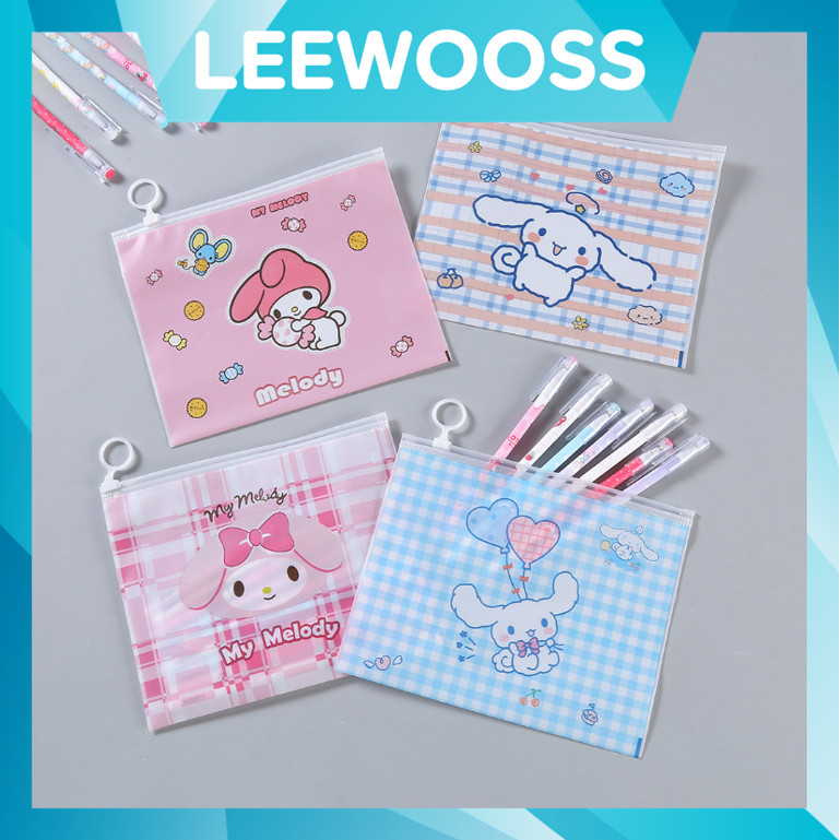 

LEEWOOSS S6255 Zipper Stationery Bag Multifungsi Pouch Zipper Cosmetic Bag Karakter Tempat Pensil Alat Sekolah Motif Karakter