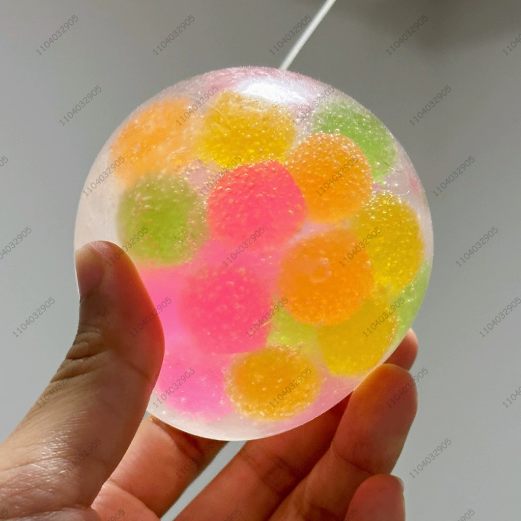 Rainbow Candy Ball Squeaky Stress Ball Shapable Sugar Ball Squishy Ball Squeeze Ball Stress Relieve 