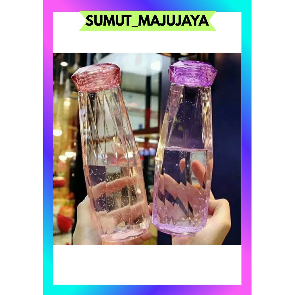 SMJ BOTOL MINUM KACA DIAMOND CRYSTAL / KRISTAL TUMBLER GLASS COLORFUL