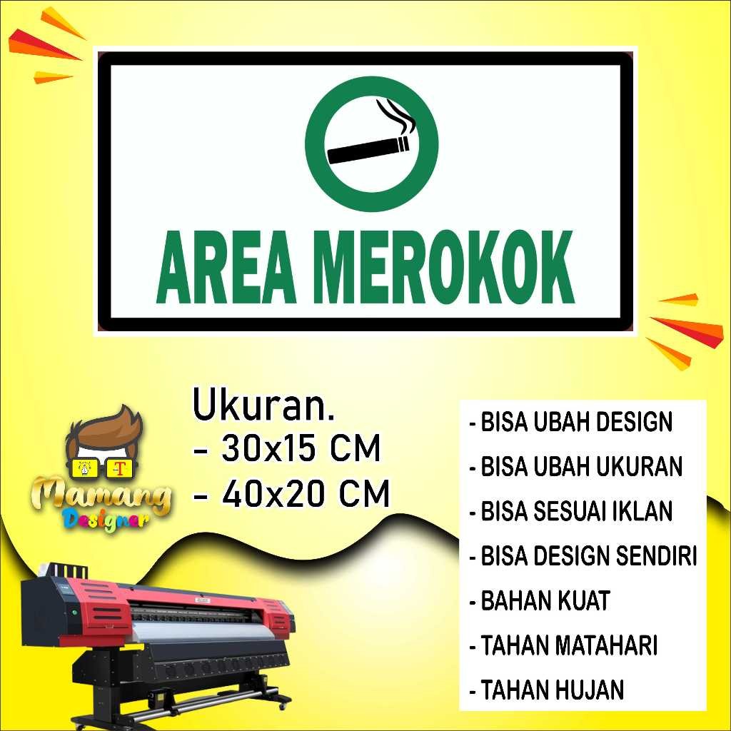 Backdrop Cetak Sticker Untuk Area Untuk Merokok Putih