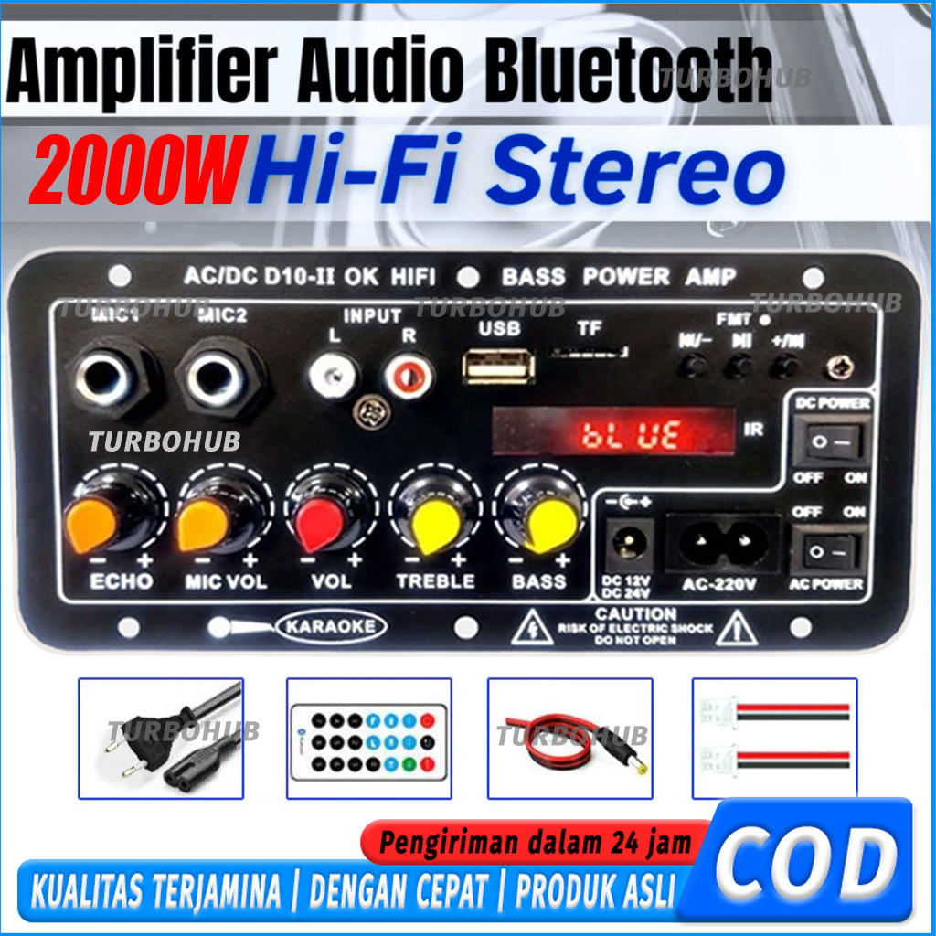 2000W Amplifier Bluetooth Super Bass Power Amplifier Modul Speaker Audio 12V 24V 220V Stereo Hi-Fi C