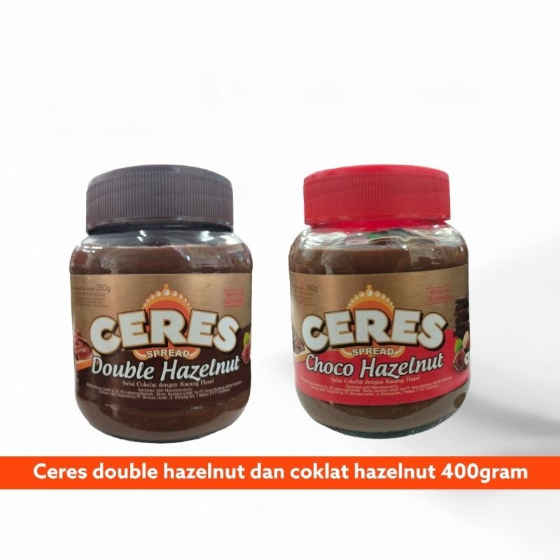 

Ceres spread choco hazelnut dan double hazelnut 400gram
