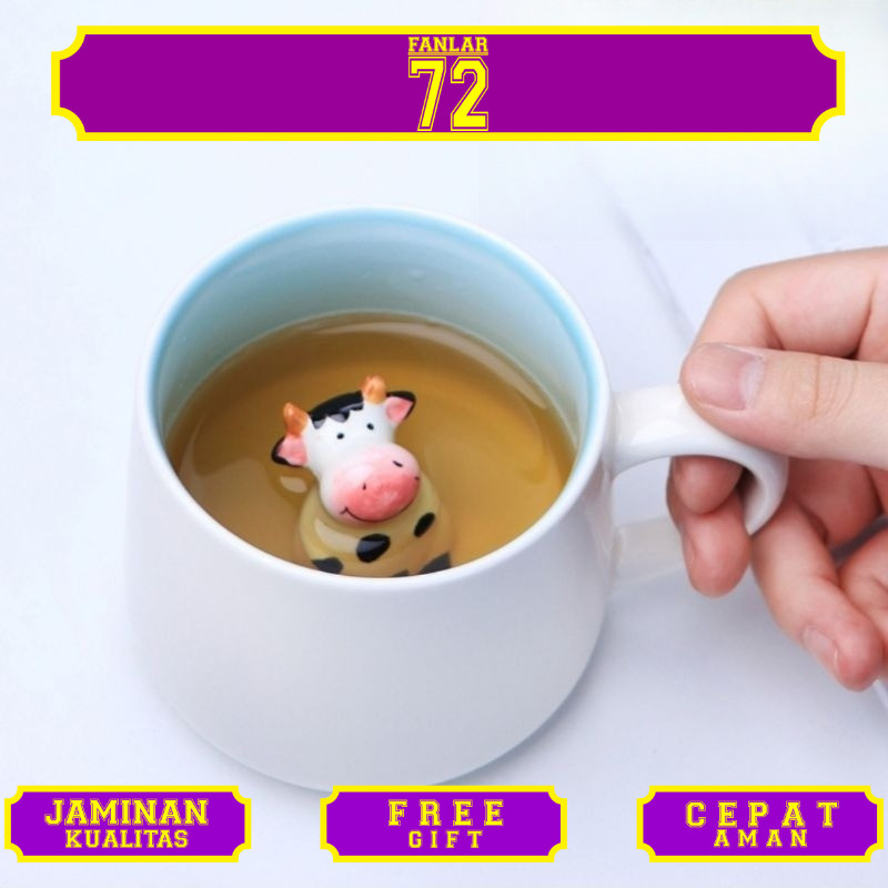 BISA INSTANT MUG Gelas bebek lucu mug binatang muncul SAPI gelas lucu gelas anak gelas gemes gelas m