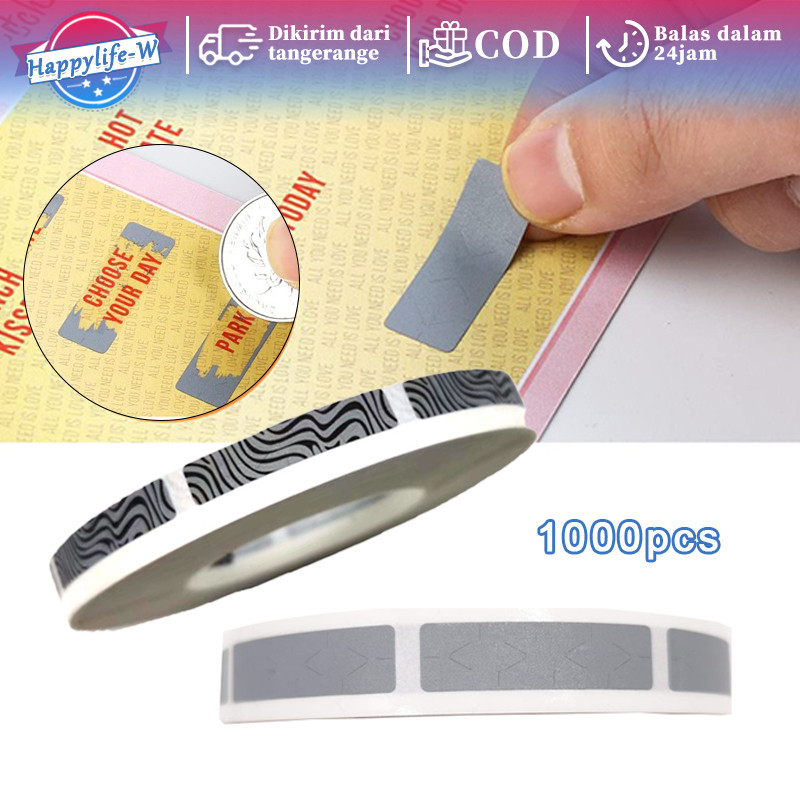 1000pcs Scratch Sticker Label Gosok Voucher Scratch Off Label Penutup Pin Voucher