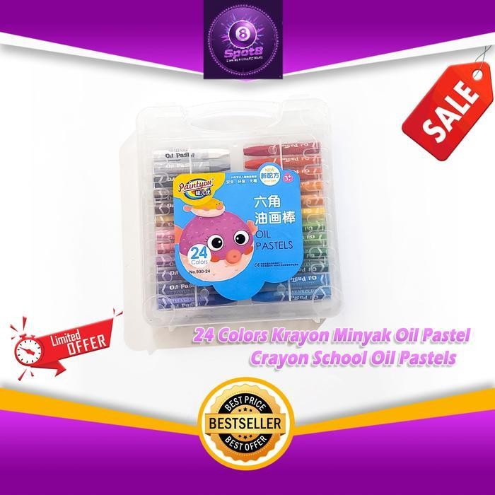 

Spot8Murah 24 Colors Krayon Minyak Oil Pastel Crayon School Oil Pastels 0862 Stationery - 24 Oil Pastels