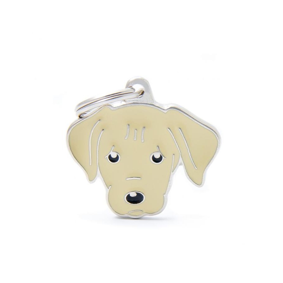 MyFamily ID Tag - Black Labrador ID Dog Tag | Personalized Cat Dog Tag - Cream