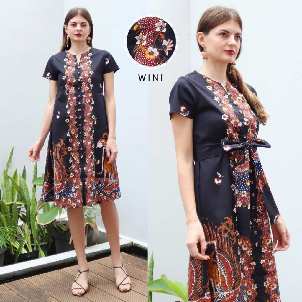 Wini Dress Wanita Batik Couple Modern Dress Batik Modern