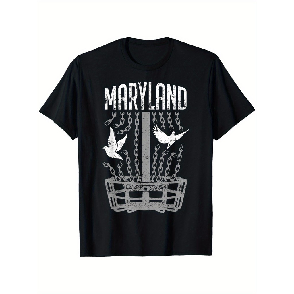 Kaos Pria Maryland Frisbee Golf Break Chains Birdie - Bahan Katun Lembut, Desain Sporty, Cocok untuk