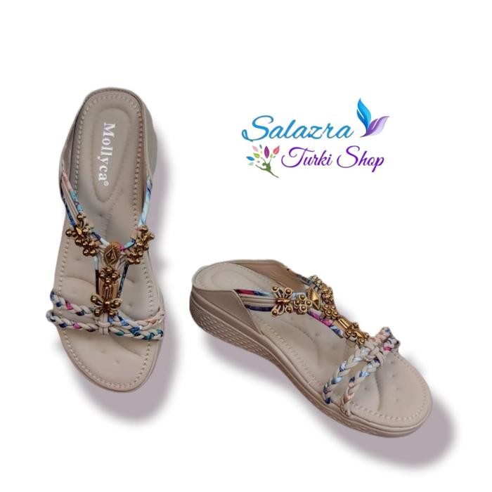 

Sendal Wanita Import | Sandal Wanita Motif Tali | Sandal Flat Wanita - Krem, 36 by Summerstore official