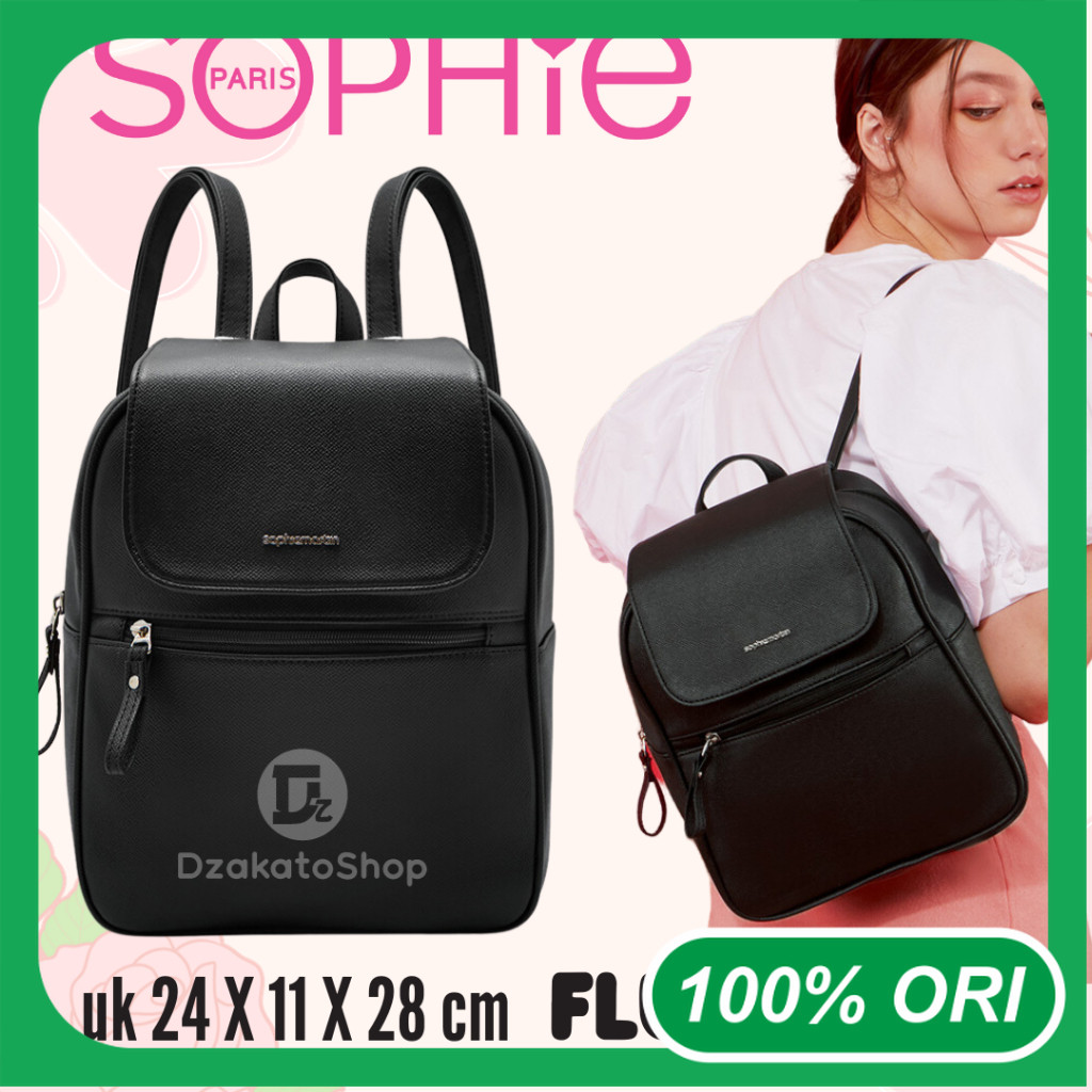 Tas Ransel Wanita Fluer Black Sophie Martin Paris Terbaru Original Backpack Bag 2025 Korean Style or