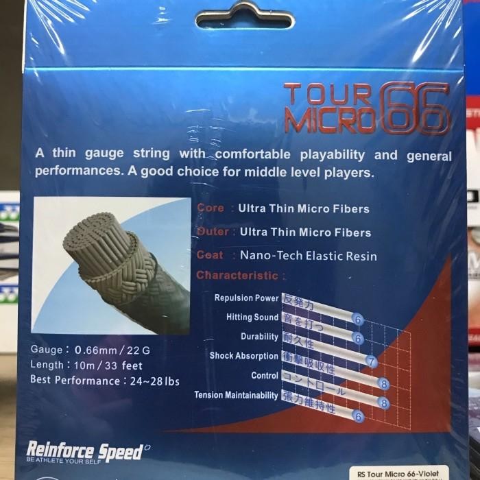 SENAR BULUTANGKIS RS TOUR MICRO 66 ORIGINAL TANPA PEMASANGAN Badminton Raket - Biru