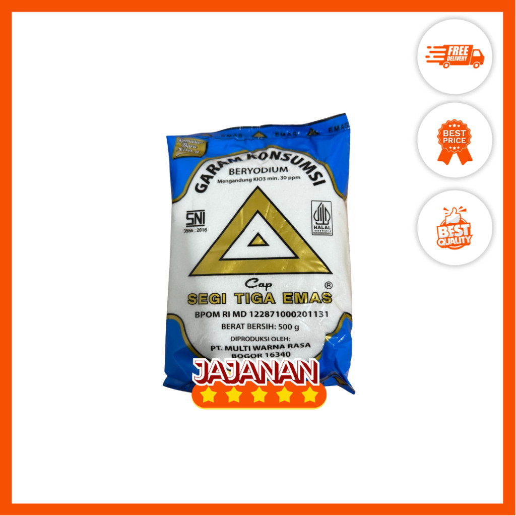 

Garam Konsumsi Cap Segitiga Emas Bumbu Dapur Garam Sodium 500gr Jajanan Termurah