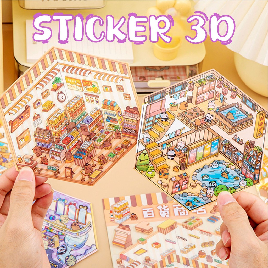 

Sticker 3D DIY Motif Kartun Korea Store Shop Lucu Anti Air Stiker Viral Handbook Dekorasi A-SK013