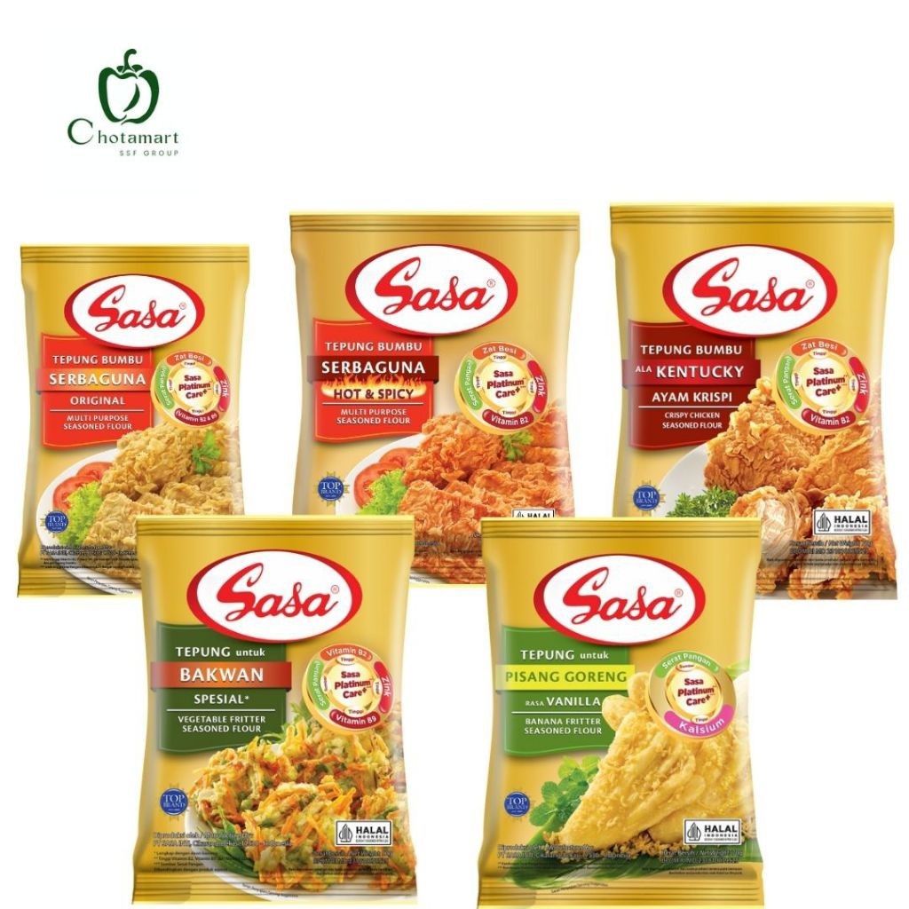

SASA Tepung Bumbu SERBAGUNA ORIGINAL SERBAGUNA HOT N SPICY KENTUCKY PISANG GORENG BAKWAN