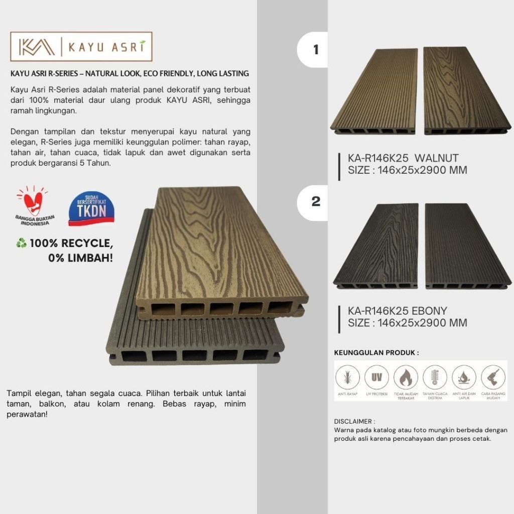 WPC Decking Outdoor Kayu Asri R Series