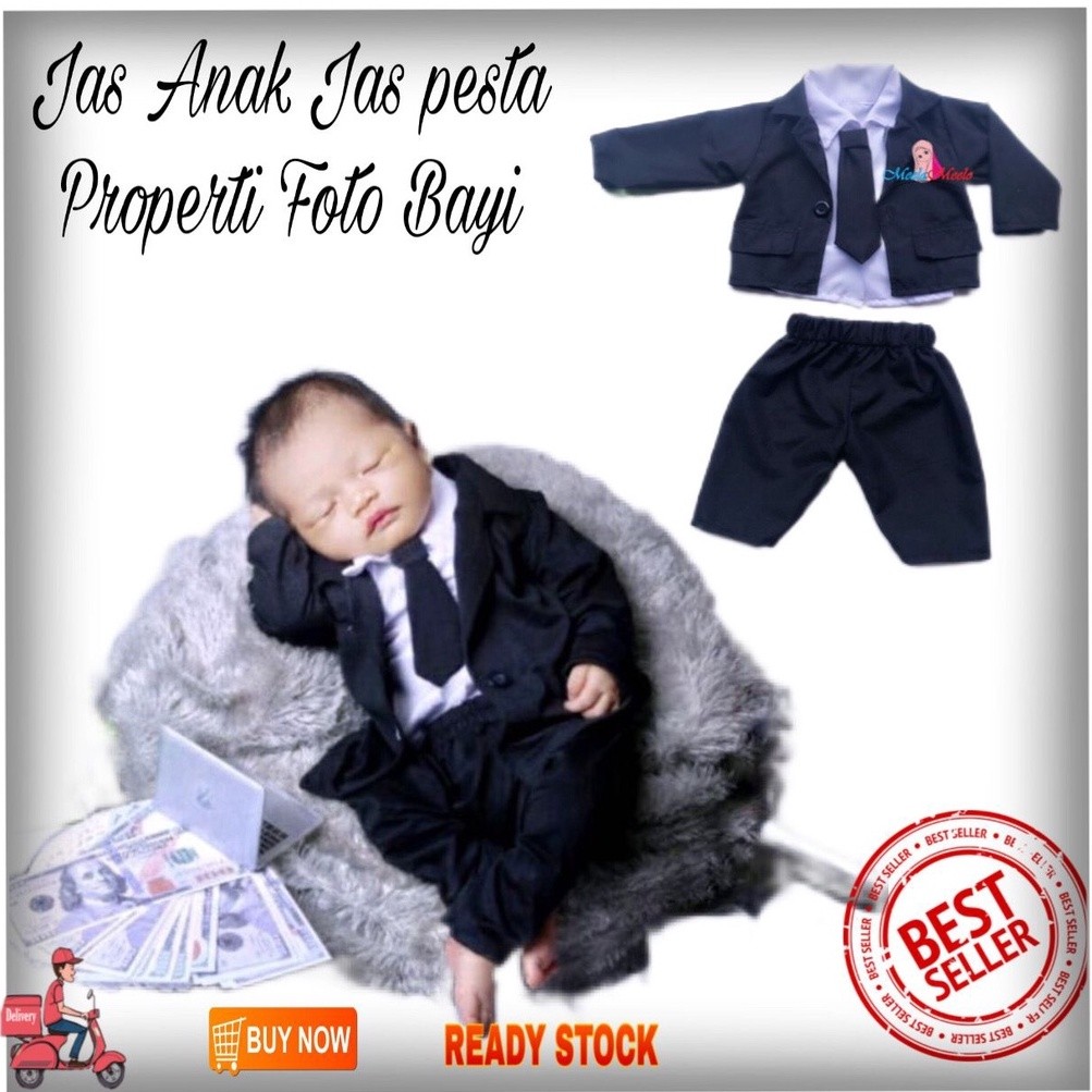 COD| JAS ANAK SETELAN  BLAZER JAS BABY BOS HITAM | KOSTUM PROPERTI FOTO NEWBORN | JAS BLAZER KEKINIA