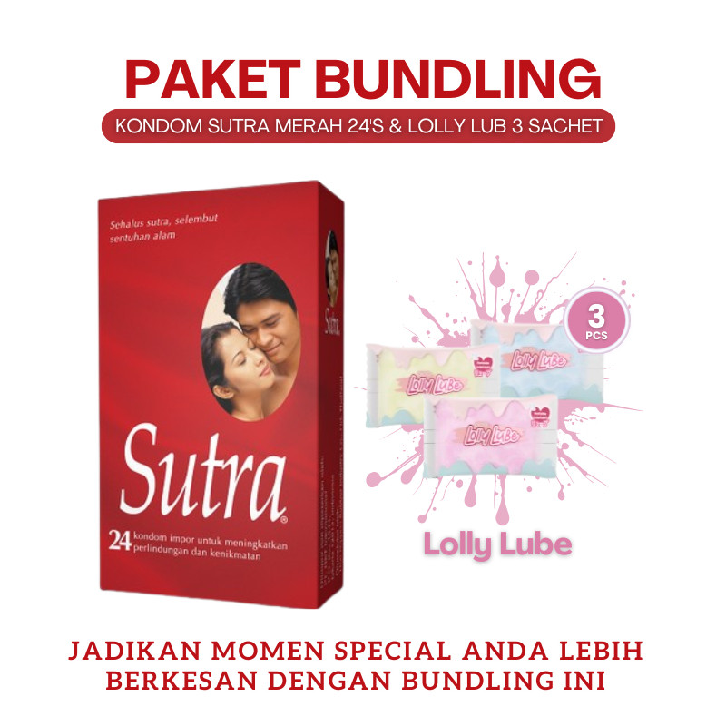 Bundling Kondom Sutra Merah 24's & Lubricant Lolly Lub 3 Sachet