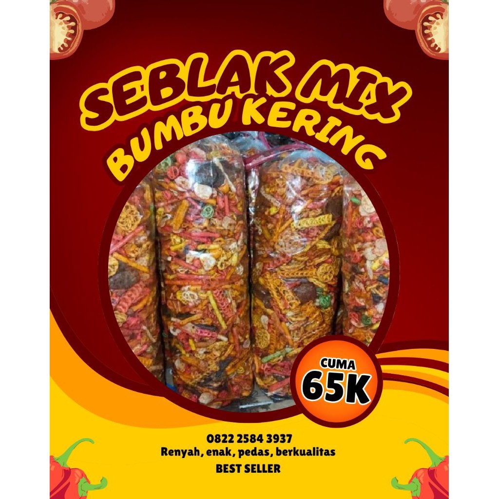 

seblak bumbu kering campur mix 2kg/ball, seblak mix, seblak sultan, seblakviral