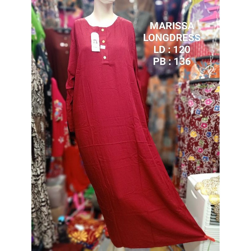 Daster Marissa Longdress Jumbo Lengan Panjang Polos LD 120 cm Bumil Busui | Adem Nyaman