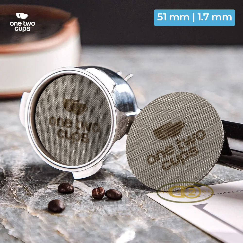PROMO One Two Cups Puck Screen Portafilter Espresso Machine 150 Micron 51mm 1.7mm - SUS3