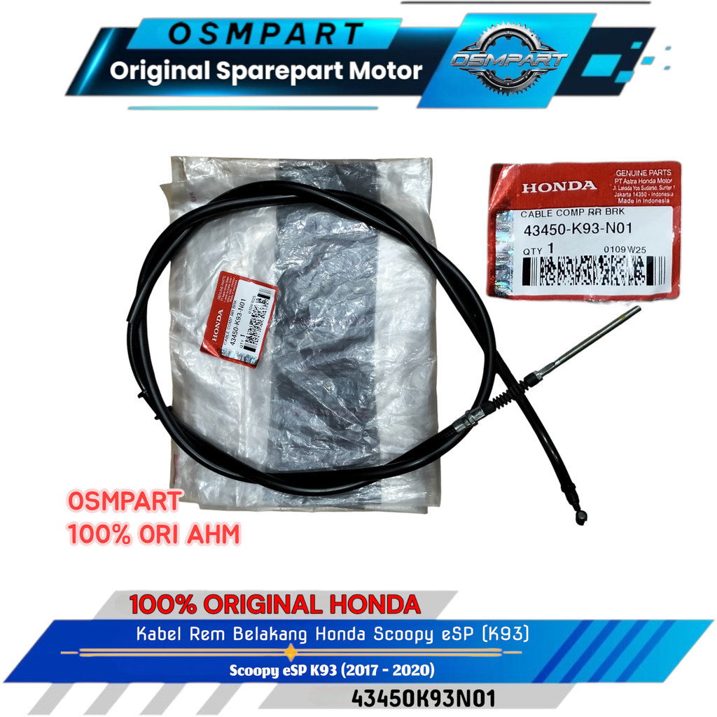 KABEL TALI REM BELAKANG SCOOPY ESP K93 43450K93N01