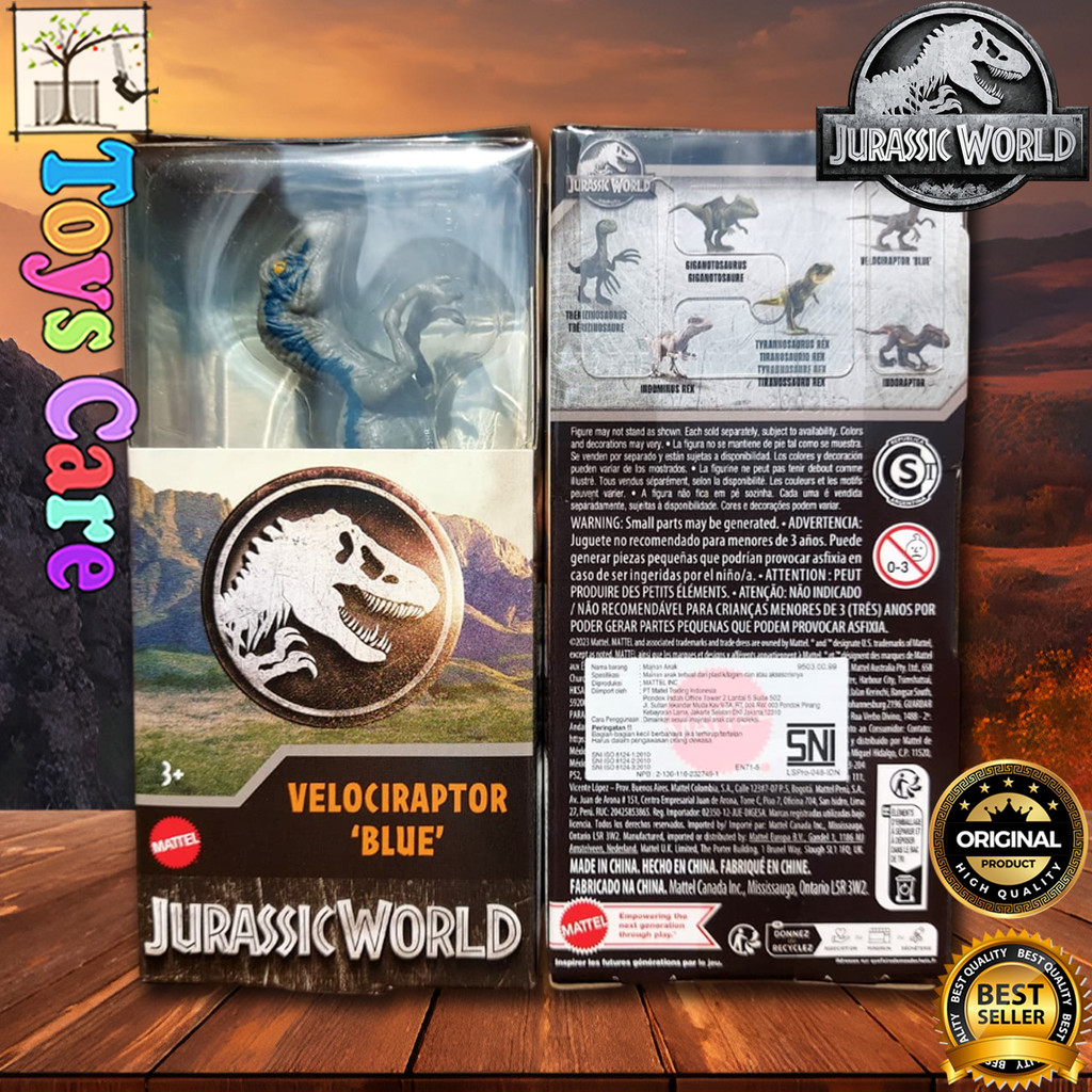 Mattel Jurassic World Velociraptor Blue Figure Dinosaurus Mini Original