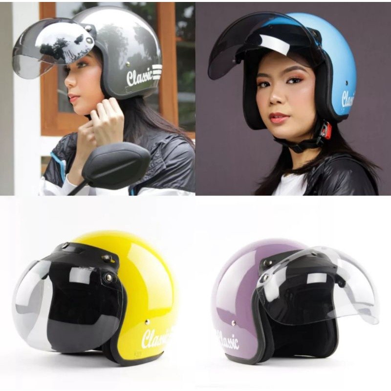 HELM BOGO CLASSIC GARIS TIGA HELM BOGO PRIA WANITA HELM BOGO DEWASA SNI PROMO HARGA MURAH