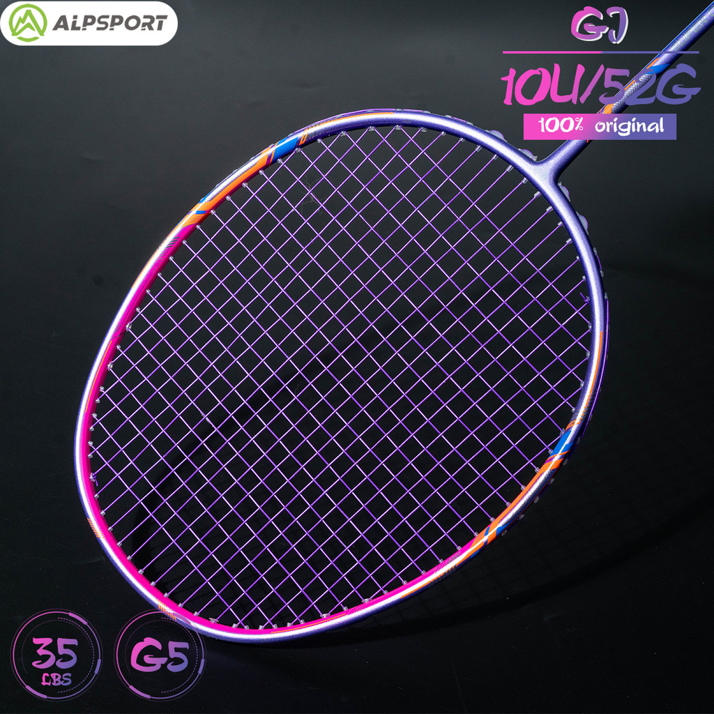 Alpsport GJ 10U 52g Ultra-light Max 35 lbs Legal Original Badminton Racket Professional Carbon Fiber