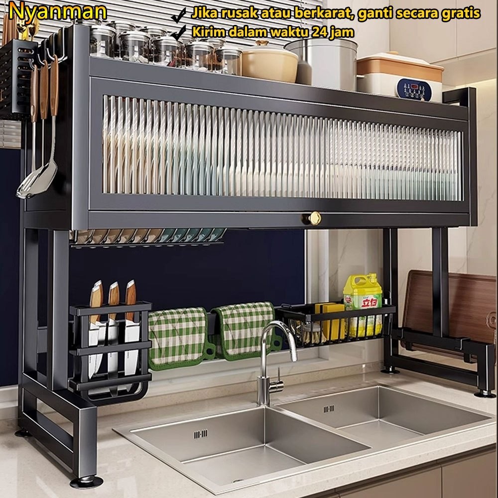 Nyaman Rak Piring Tertutup Rak Piring Wastafel Cuci Piring Rak Dapur Rak Piring Gantung kitchen