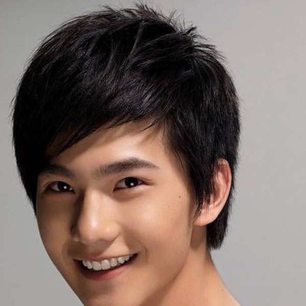 Wig Rambut Pendek Pria, Wig Siswa Pria, Rambut Pendek Pria, Poni Samping Seperti Hidup, Rambut Pende