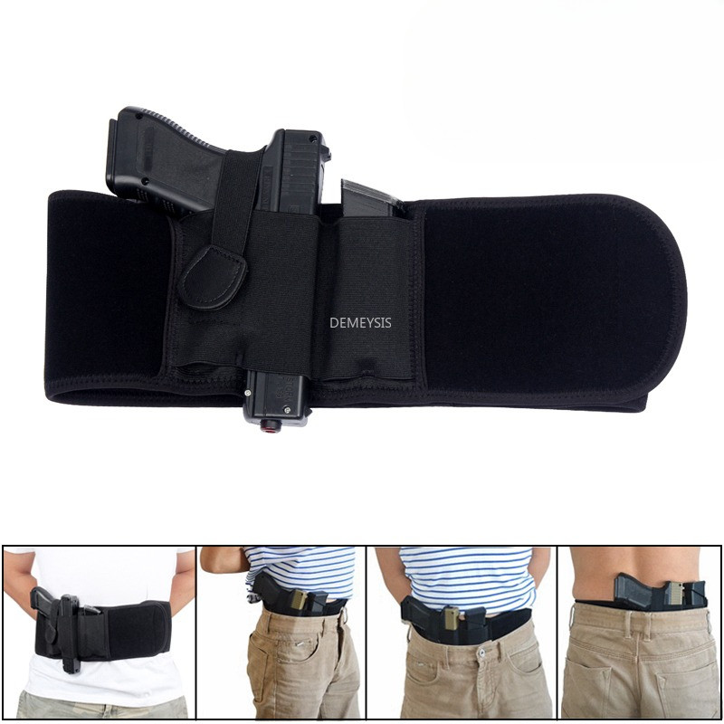 Tactical Belly Band Holster Concealed Carry Pistol Airsoft Right Left Hand Belt Holster for Glock Si