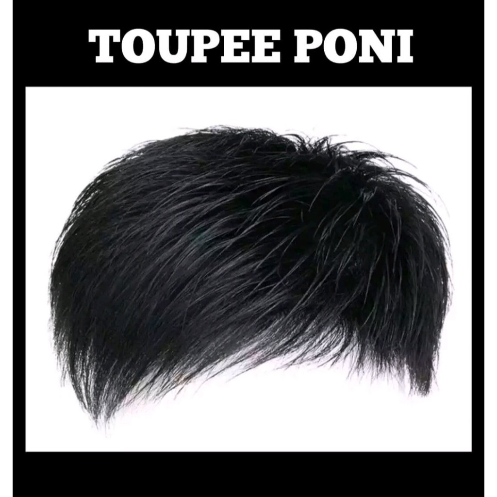 TOUPEE Wig Pria pendek Penutup Rambut Botak