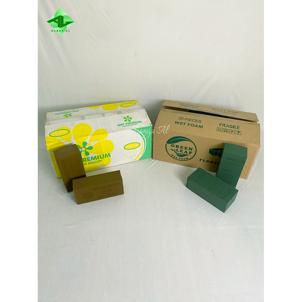 20 PCS /1 DUS FLORAL FOAM BUSA BASAH MEDIA TANAM BUNGA PLASTIK GABUS HIJAU BUKET BUNGA B8497
