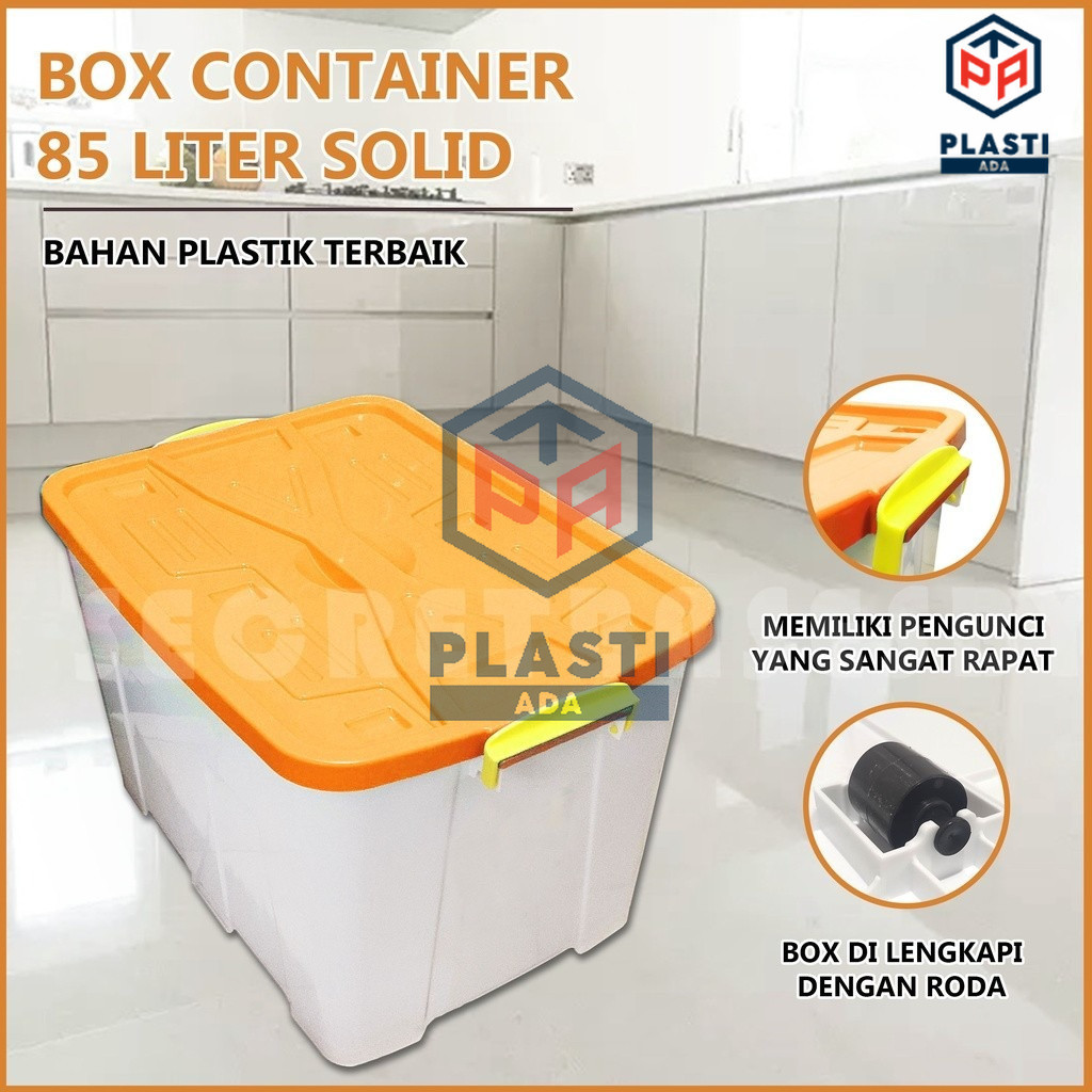 BOX CONTAINER 85 LITER + RODA - Kontainer Box Plastik / Container Box