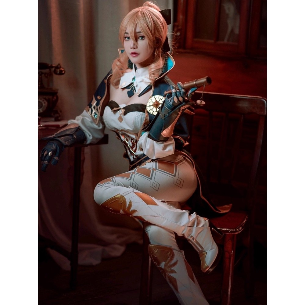 Jean Cosplay Costume Genshin Impact Anime Women Fashion Uniform Role Play Clothing Halloween Costume