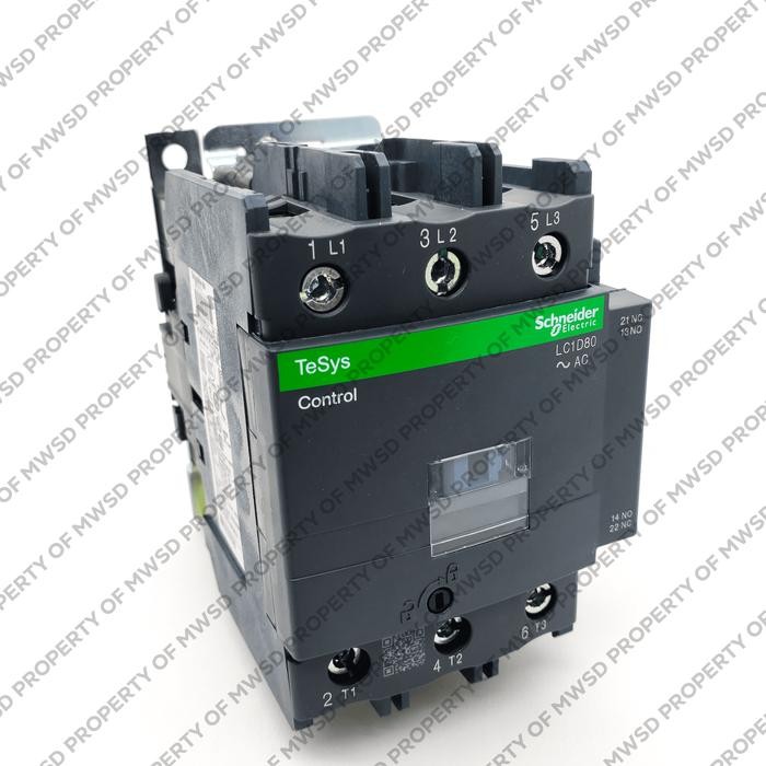 SCHNEIDER CONTACTOR 80A AC3 37 KW COIL 24VAC LC1D80B7 ...Eletronik
