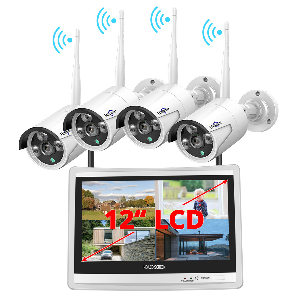 3MP Wireless Security Camera Kit Outdoor Waterproof IP Camera Surveillance CCTV System Set with 10" 