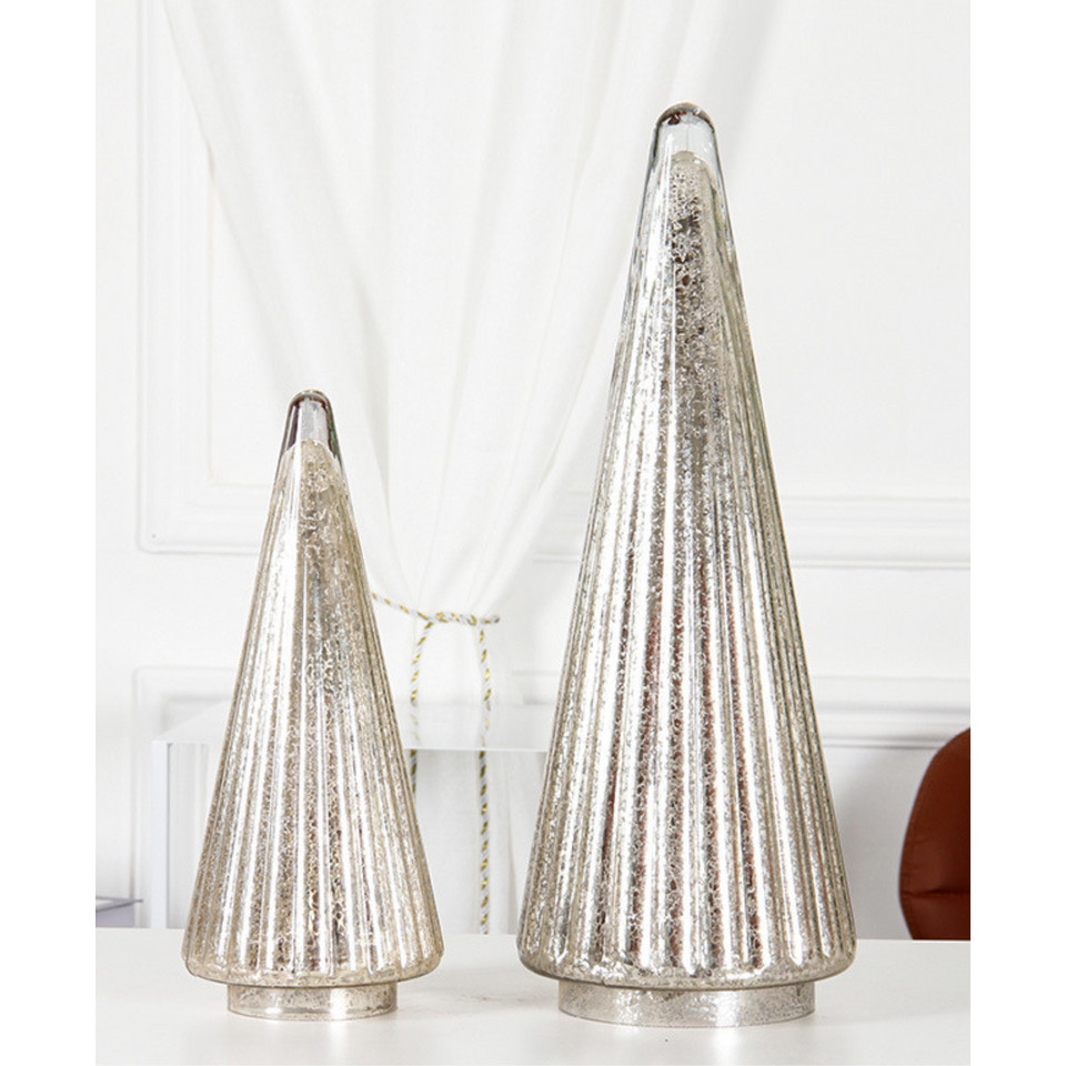 Silver Fluted Glass Christmas Tree Light