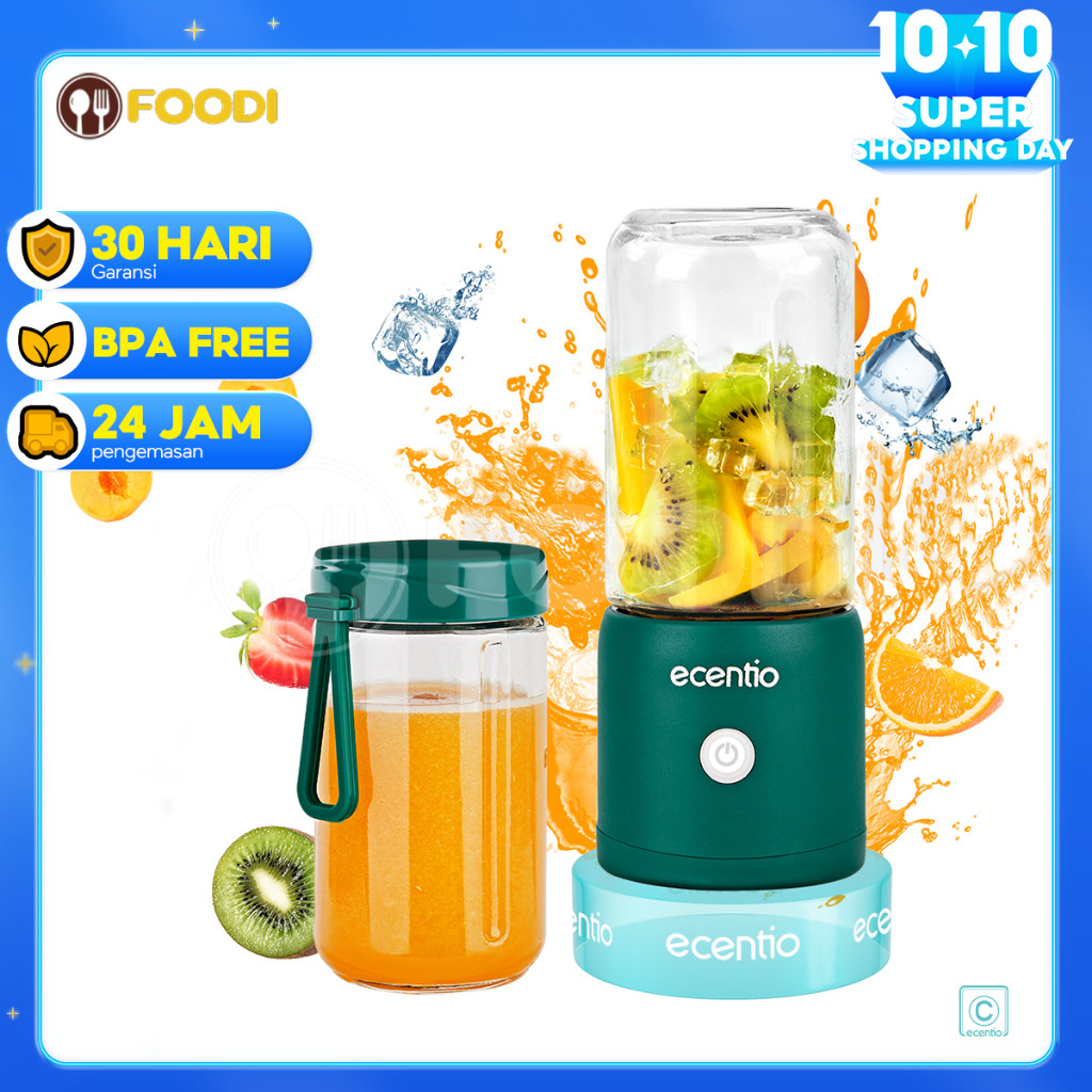 Ecentio juicer blender jus portable/blender mini portable Kaca/juicer portable 6/8/10/12 mata pisauC