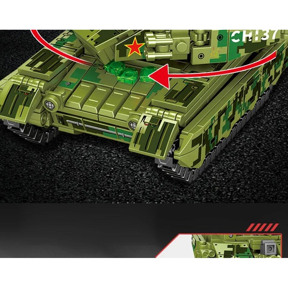 SEMBO BLOCK Boys Military Type 15 Light Tank 99A 96 Main Battle Tank WW2 Model Buig Blocks Army Sole