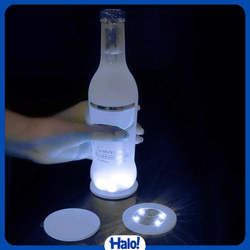 Lampu Alas Botol Wine Bottle Stickers LED Coaster Light - LG230