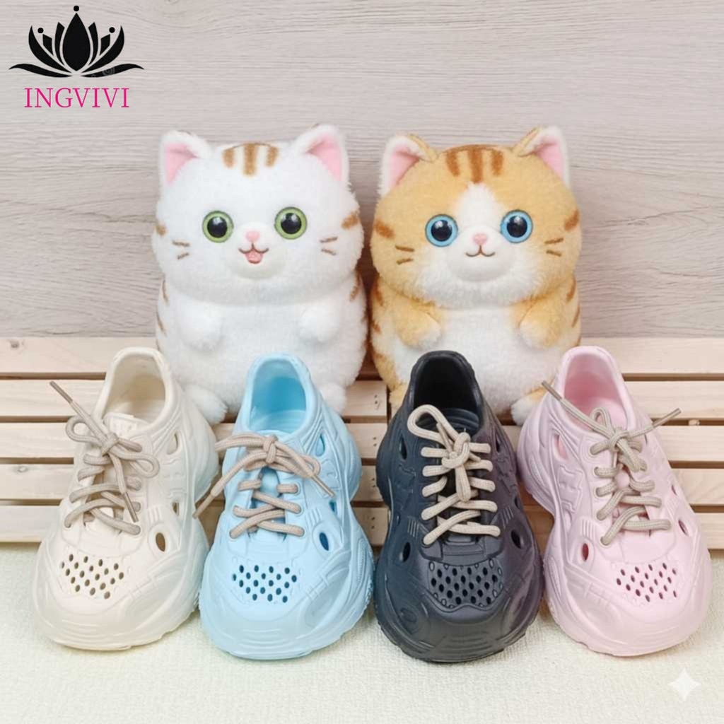 Sepatu INGVIVI Anak Perempuan Laki-Laki Korea Jelly Terbaru Tebal Ringan Dan Lembut