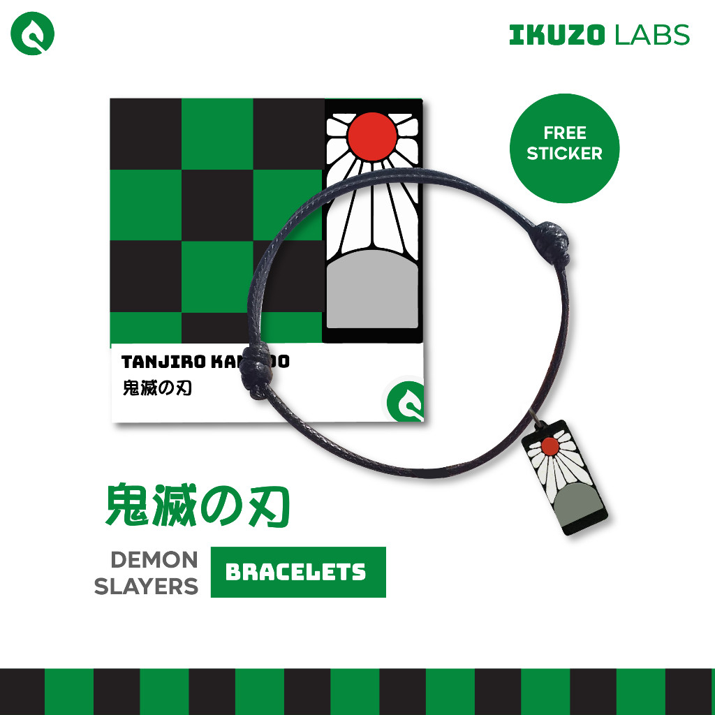 Gelang Anime Demon Slayer Model Anting Tanjiro  Waterproof Serut Kimetsu No Yaiba All size