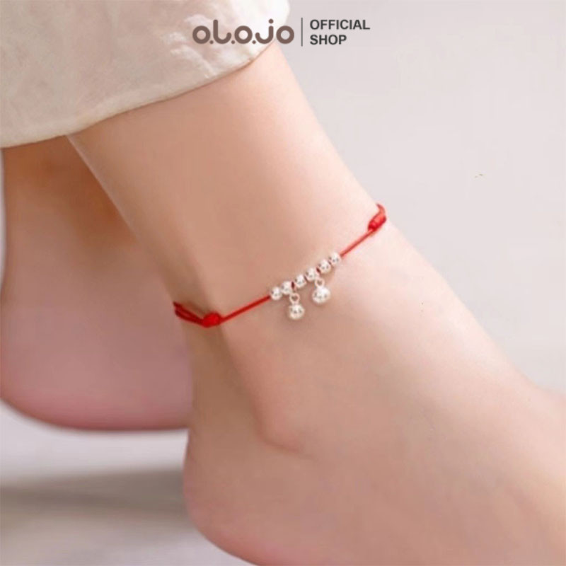 OLOJO Tali Merah Lonceng  Rantai Pergelangan Kaki Wanita Gaya Antik Tali Pergelangan Kaki  Sederhana