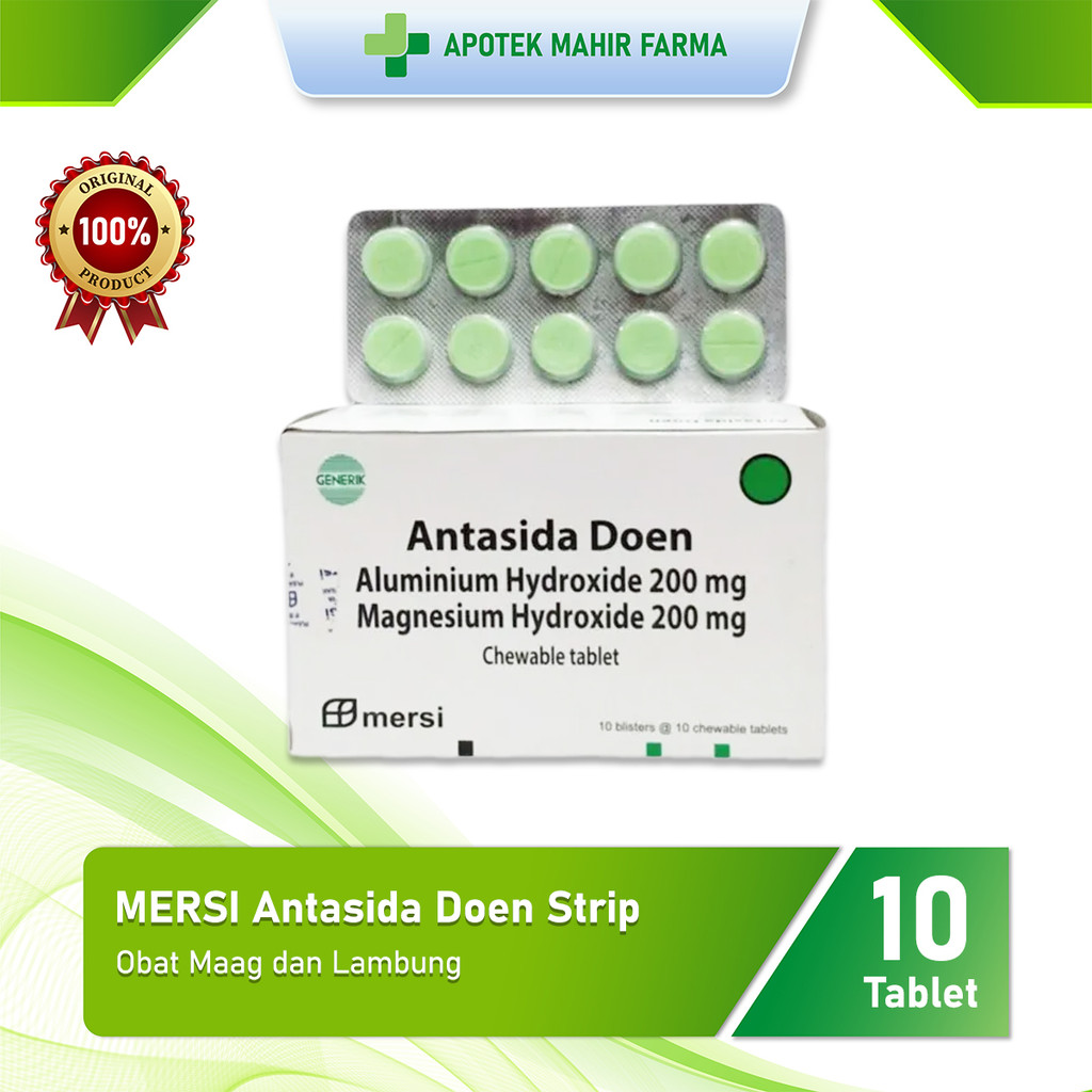 MERSI Antasida Doen Strip 10 Tablet - Obat Maag dan Lambung