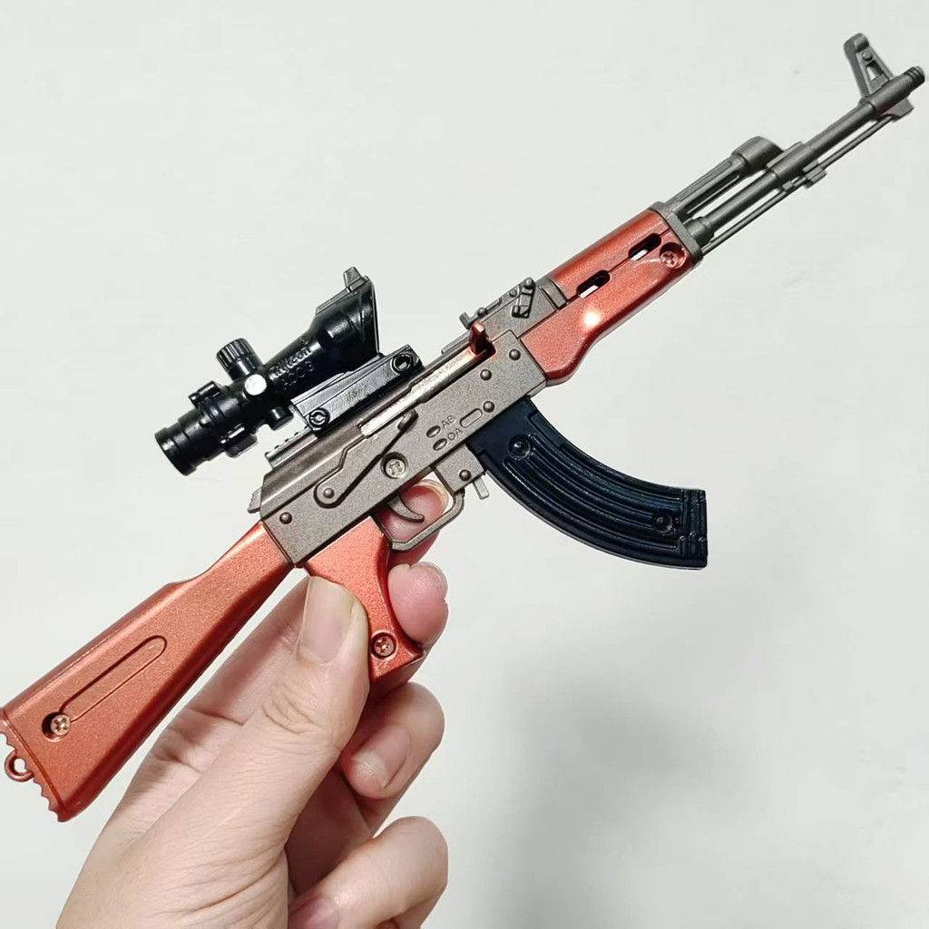 30cm Mini Alloy AK47 Rifle Toy Gun Model Figures Keychain Toy Decoration Crafts CS Adult Tactics Col