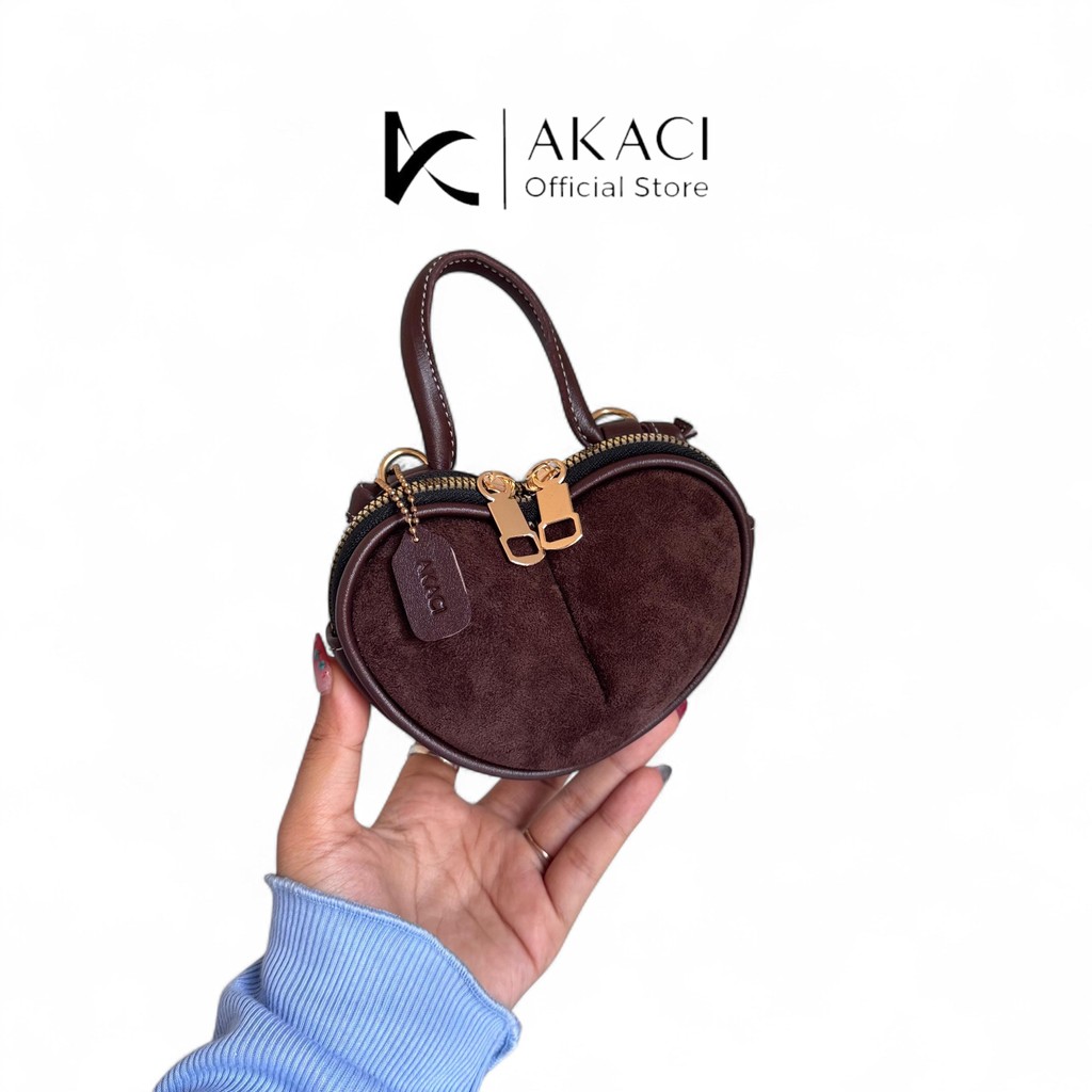 AKACI - Tas selempang MINIATUR LOVVA 10-8582 Bahan suede 1 ruang, ootd simple, hangout