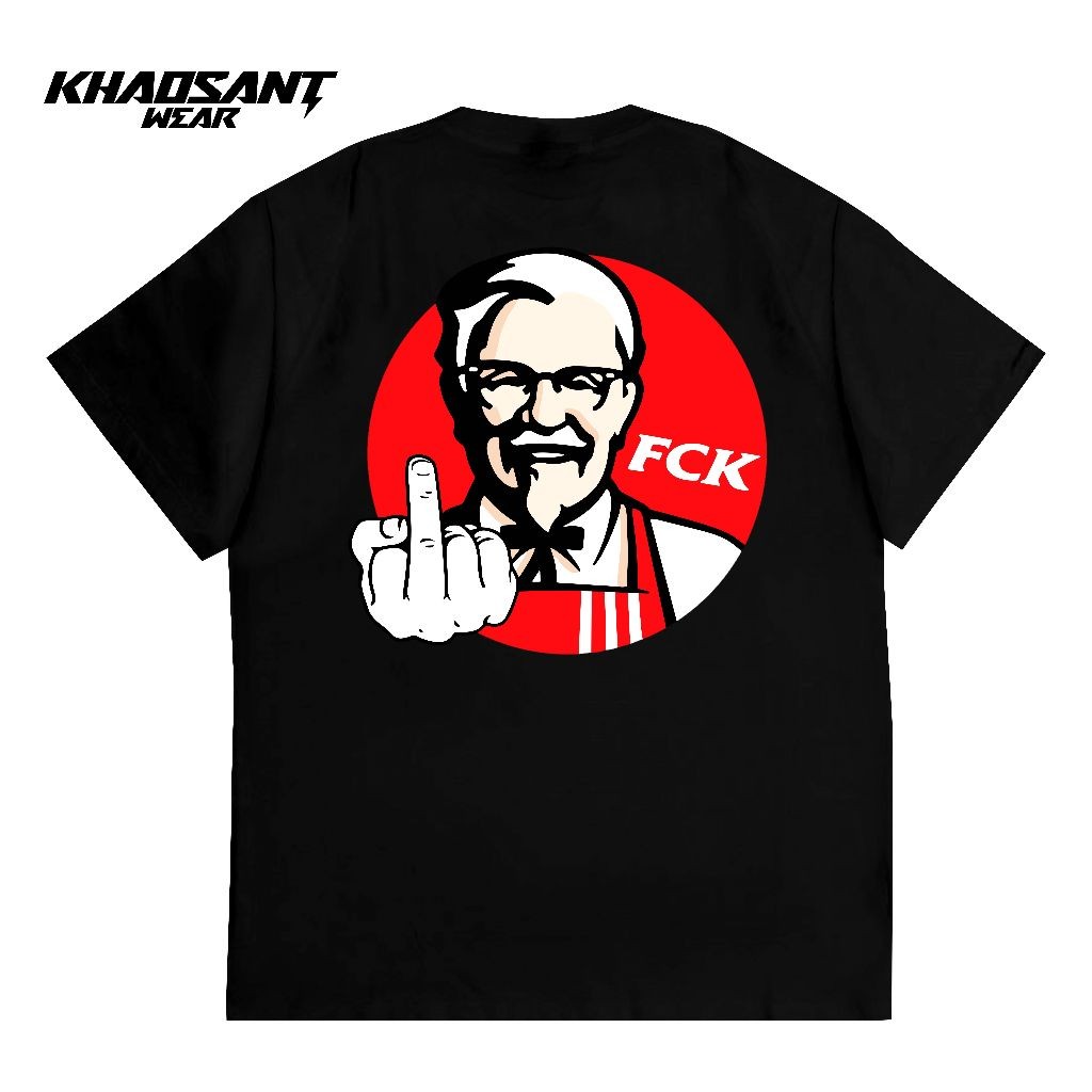 KHAOSANT Tshirt FCK | Kaos Parodi Lucu | Plesetan Brand KFC Baju Fucek KFC
